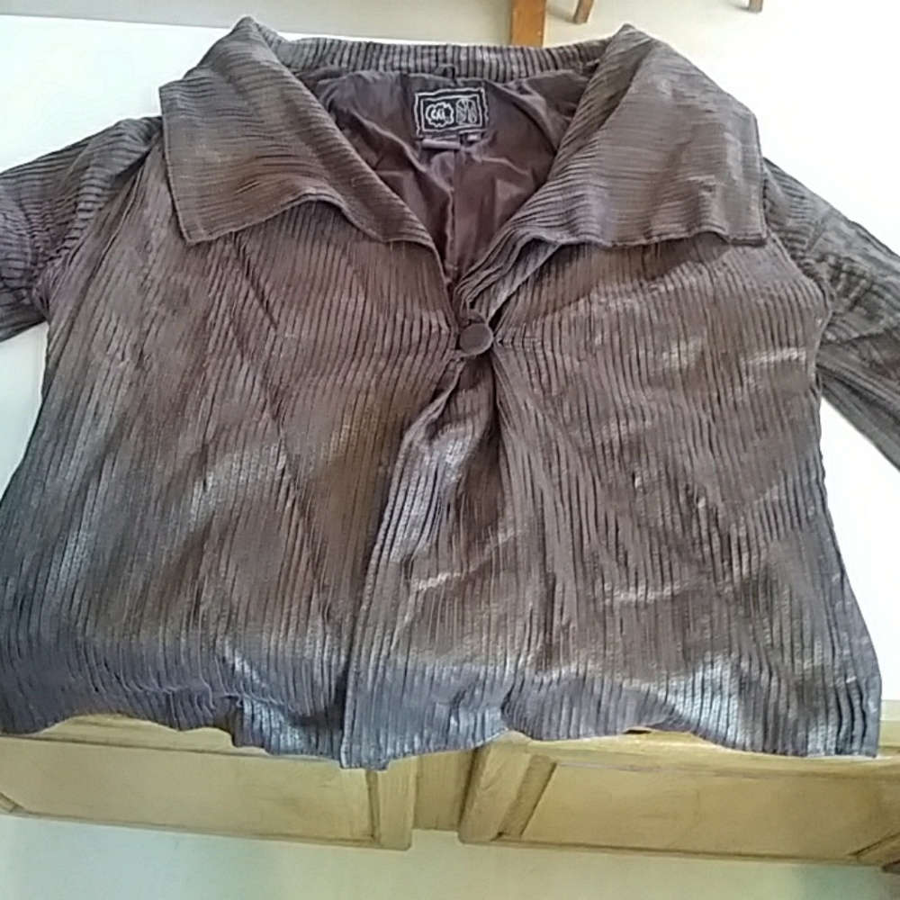 Brown Leather /Poly Jacket